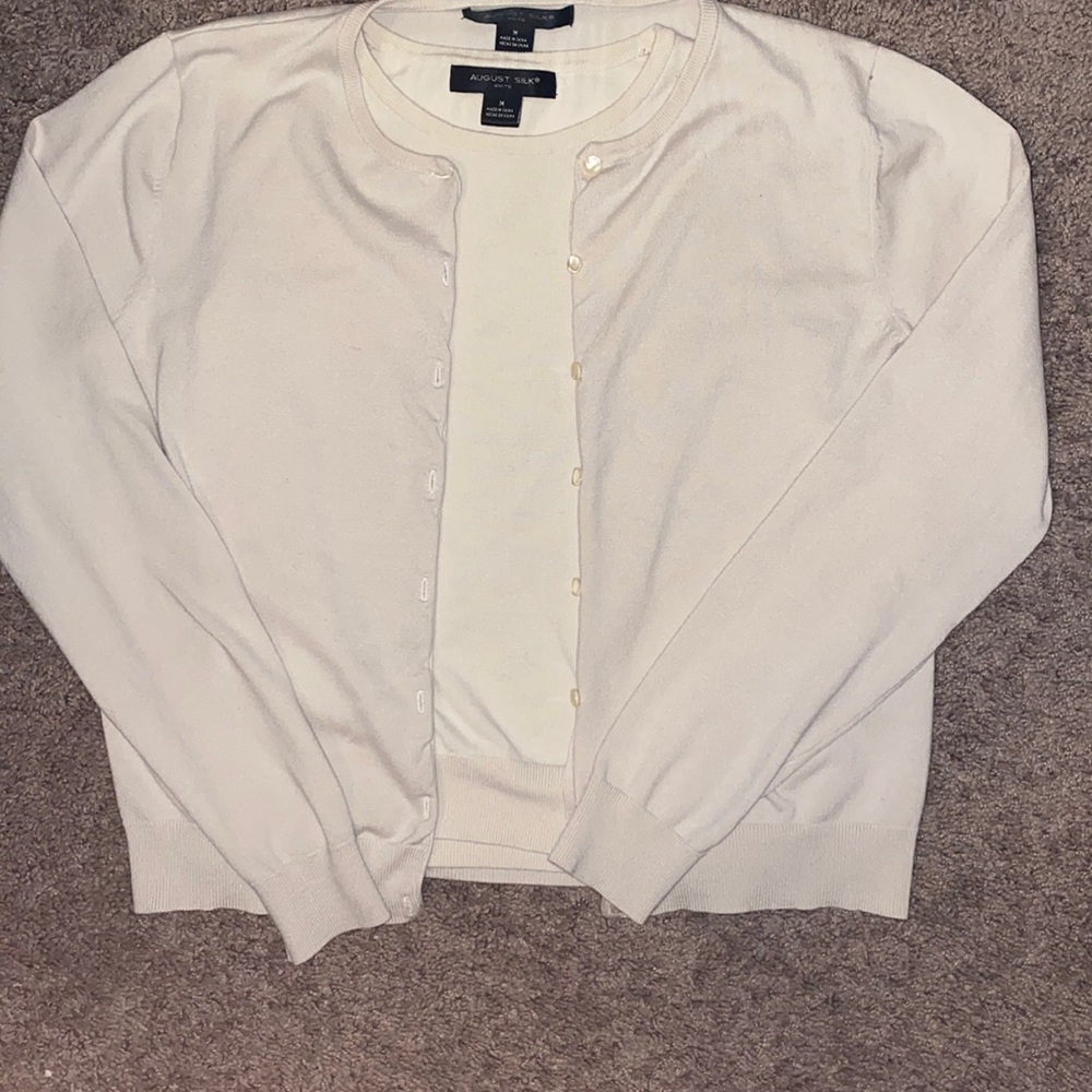Women’s august silk cardigan and tank top